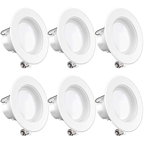 Sunco Lighting 6 Pack 4 Inch LED Recessed Downlight, Baffle Trim, Dimmable, 11W=60W, 4000K Cool White, 660 LM, Damp Rated, Simple Retrofit Installation - UL + Energy Star