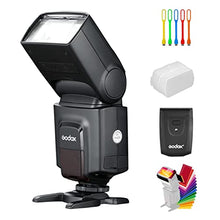 Load image into Gallery viewer, Godox Wireless 433MHz GN33 Camera Flash Speedlite with Built-in Receiver with RT Transmitter Compatible for Canon Nikon Sony Olympus Pentax Fuji DSLR Cameras with Diffuser + Filters + USB LED
