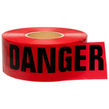 Load image into Gallery viewer, Brady 91201, 3&quot; x 1000&#39; Polyethylene Danger Barricade Tape, Black on Red, 4 Rolls
