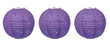 Load image into Gallery viewer, Beistle 3 Piece 8&quot; Lace Paper Lanterns, Purple
