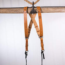 Load image into Gallery viewer, HoldFast Gear Money Maker English Bridle Leather Large Two-Camera Harness, Tan

