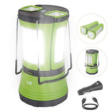 Load image into Gallery viewer, LE LED Camping Lantern Rechargeable, 600LM, Detachable Flashlight, Perfect Lantern Flashlight for Hurricane Emergency, Hiking, Fishing and More, USB Cable and Car Charger Included
