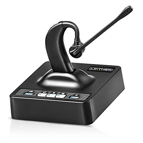 Leitner LH380  Wireless DECT Office Headset with Bluetooth for Desk Phone, Computer and Bluetooth Device  Works with 99% of Landline Phones, PCs, and Cell Phones (USB, Phone Jack, and Bluetooth)