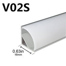 Load image into Gallery viewer, LightingWill 5-Pack 3.3ft/1M Silver 16x16mm V-Shape Curved Cover Internal Width 12mm Corner Mounting LED Aluminum Channel with End Caps and Mounting Clips Aluminum Profile-V02S5
