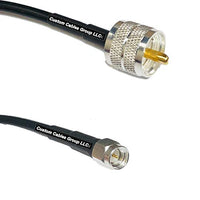25 feet RFC195 KSR195 Silver Plated PL259 UHF Male to SMA Male RF Coaxial Cable