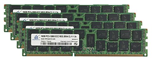 Adamanta 64GB (4x16GB) Server Memory Upgrade for Dell PowerEdge T420 DDR3 1600Mhz PC3-12800 ECC Registered 2Rx4 CL11 1.5v