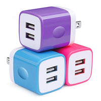 USB Wall Charger,Charger Adapter Charger Block,Double Wall Charger Plug 3Pack 2.1A Dual Port Cube USB Power Adapter Compatible for iPhone 14/13/12/8/7/6 Plus/X,iPad,Samsung Galaxy S5 S6 S7 Edge,Kindle
