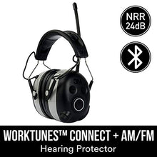 Load image into Gallery viewer, 3M WorkTunes Connect + AM/FM Hearing Protector with Bluetooth Technology, Ear protection for Mowing, Snowblowing, Construction, Work Shops
