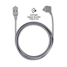 Load image into Gallery viewer, Globe Electric 22890 Designer Series 9-ft Fabric Extension Cord, 3 Polarized Outlets, Right Angle Plug, 125 Volts, Metallic Gray
