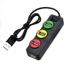 Load image into Gallery viewer, FASEN P-1030 Traffic Light Style 4-Port USB 2.0 HUB - Black((Assorted Colors)) , White
