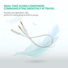 Load image into Gallery viewer, UGREEN Headphone Splitter for Computer 3.5mm Female to 2 Dual 3.5mm Male Headphone Mic Audio Y Splitter Cable Smartphone Headset to PC Adapter (White)
