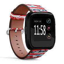 Load image into Gallery viewer, Replacement Leather Strap Printing Wristbands Compatible with Fitbit Versa - Christmas Reindeer, Wolf and Fox Pattern
