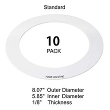 Load image into Gallery viewer, 10 Pk White Goof/Trim Ring for 5/6 inch Recessed Can Lighting Down Light, Outer Diameter 8 inches, Inner Diameter 5.8 Inches
