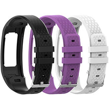 Load image into Gallery viewer, QGHXO Band for Garmin Vivofit 1 / Vivofit2, Soft Silicone Replacement Watch Band Strap for Garmin Vivofit 1 / Vivofit 2 Activity Tracker, Small, Large, Ten Colors (Black&amp;White&amp;Purple, Small)
