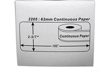 Load image into Gallery viewer, Brother Genuine DK-2205 5-Pack Black Print on White Continuous Length Paper Tape, 2.4&quot; Wide x 100&#39; Long (62mm x 30.4M)/per roll
