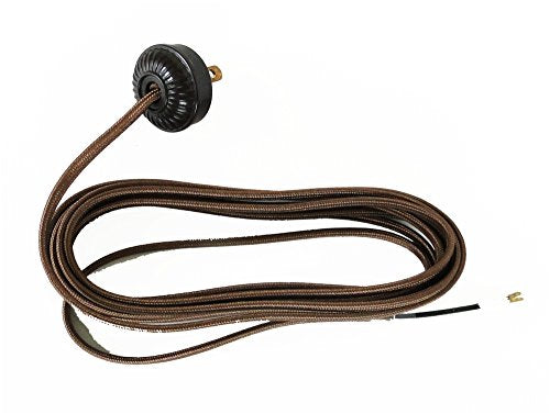 Replacement Lamp Cord Rayon Covered with bakelite Round Plug 10' Wire Parts