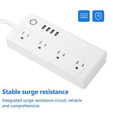 Load image into Gallery viewer, fosa Smart Power Strip, WiFi Surge Protector with 4 USB Port Voice Control Compatible with Google Home, App Control Multi Plugs with Timing Function via Android iOS Smartphone Tablets
