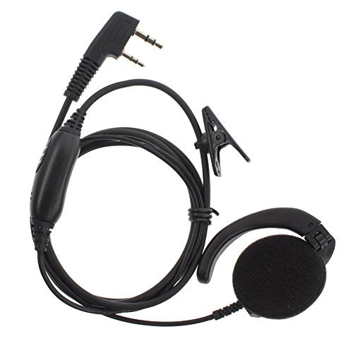 KENMAX 2 Pin Earhook Earclip Earpiece Headset with PTT VOX Mic for Kenwood Nexedge Hytera Puxing Wouxun Radio