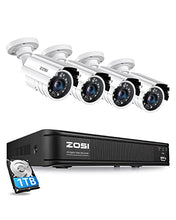 Load image into Gallery viewer, ZOSI H.265+ Full 1080p Home Security Camera System Outdoor Indoor, 5MP-Lite CCTV DVR 8 Channel with Hard Drive 1TB and 4 x 1080p Weatherproof Surveillance Camera with 80ft Night Vision, Motion Alerts
