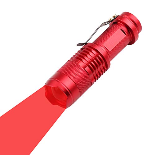 WAYLLSHINE Scalable Red LED 3 Mode Long Range Red Beam Red Light Flashlight, Red Flashlight Red LED Flashlight Torch with Red Light For Night Outdoor Work, Reading-Red House