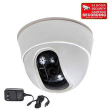 Load image into Gallery viewer, VideoSecu Dome Security Camera Built-in 1/3&quot; Effio CCD 600 TVL High Resolution Wide Angle Lens Home CCTV Surveillance with Power Supply and Bonus Warning Sticker AA8
