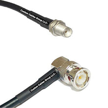 Load image into Gallery viewer, 25 feet RFC195 KSR195 Silver Plated SMA Female to BNC Male Angle RF Coaxial Cable
