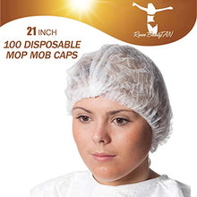 Load image into Gallery viewer, 100 Disposable Mop Mob Bouffant Caps Clipped Hair Head Cover Net For Salon Or Spray Tan
