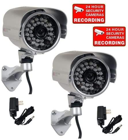 VideoSecu 2 Pack 700TVL Outdoor Bullet Security Cameras 1/3