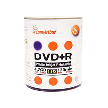 Load image into Gallery viewer, Smartbuy 300-disc 4.7GB/120min 16x DVD+R White Inkjet Hub Printable Blank Media Disc + Free Micro Fiber Cloth
