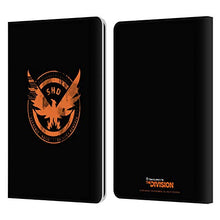 Load image into Gallery viewer, Head Case Designs Officially Licensed Tom Clancy&#39;s The Division Logo Black Key Art Leather Book Wallet Case Cover Compatible with Kindle Paperwhite 1 / 2 / 3
