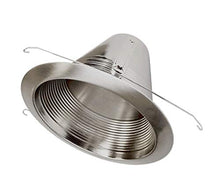 Load image into Gallery viewer, Nicor Lighting 6 Inch Nickel Airtight Cone Baffle Trim, Fits 6 Inch Housings (17550 Ank)
