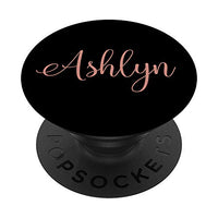 Ashlyn Personalized Blush Pink and Black Custom Name PopSockets Grip and Stand for Phones and Tablets
