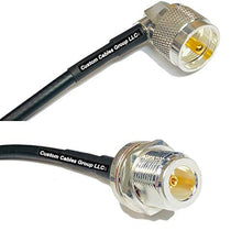 Load image into Gallery viewer, 50 feet RFC195 KSR195 Silver Plated UHF Male Angle to N Female Bulkhead RF Coaxial Cable
