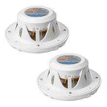 Load image into Gallery viewer, 250 Watt Marine Speaker System - Water Resistant Dual 2 Way 6.5 Inch Outdoor Stereo Audio Sound Speakers w/ 65Hz-20kHz Frequency Response, Heavy Duty 35oz Magnet Structure - Pyle PLMRX67 (White, Pair)
