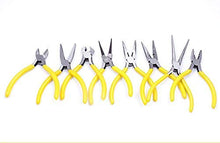 Load image into Gallery viewer, 8-Piece Pliers Set DIY Nippers Repair Tool Kit with Non-Slip Blue Hand? Flat Jaw, Round Curve Needle Diagonal Nose Wire Cutting Cutter Carbon Steel Jewelry Plier
