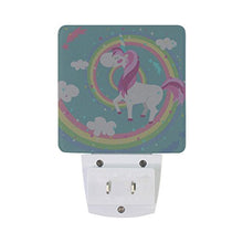 Load image into Gallery viewer, Naanle Set of 2 Unicorn Colored Rainbow Horse Pony Fairy Auto Sensor LED Dusk to Dawn Night Light Plug in Indoor for Adults
