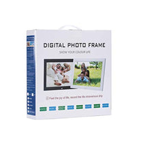 Load image into Gallery viewer, HE Digital Photo Frame 12-Inch Widescreen Display Pictures and Videos on Your Photo Frame Via Mobile App or Email, Music Playback, Auto-Sensing, for SD, Mini SD, with Remote Control,Black
