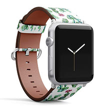 Load image into Gallery viewer, Compatible with Small Apple Watch 38mm, 40mm, 41mm (All Series) Leather Watch Wrist Band Strap Bracelet with Adapters (Cactus Floral)
