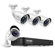 Load image into Gallery viewer, ZOSI H.265+ Full 1080p Home Security Camera System Outdoor Indoor, 5MP-Lite CCTV DVR 8 Channel and 4 x 1080p (2MP) Day Night Vision Weatherproof Surveillance Bullet Camera, Motion Alerts (No HDD)
