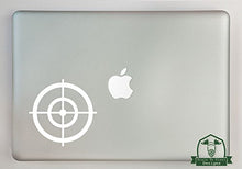 Load image into Gallery viewer, Bullseye Crosshairs Vinyl Decal Sized to Fit A 11&quot; Laptop - White
