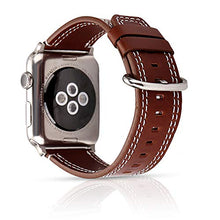 Load image into Gallery viewer, Leather iWatch Band Comfortable with Apple Watch Bands 41mm 40mm 38mm, Genuine Leather Apple Band Strap for Men Women Compatible with Apple iWatch Series 7 SE 6 5 4 3 2 1(Coffee Brown, 38mm/40mm)
