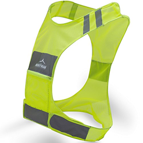 The Rocky Peak New Best Reflective Running Vest W/Pocket   #1 Recommended Safety Gear   Great For Bi