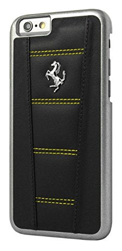 CG Mobile 458 Leather Hard Case for iPhone 6 Plus/6S Plus - Black/Yellow Stitch