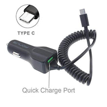 Load image into Gallery viewer, 5.4A Type-C Car Charger DC Socket Adaptive Fast QC USB Port USB-C Power Adapter Coiled Cable Black Compatible with Samsung Galaxy S8 - Samsung Galaxy S8 Active - Samsung Galaxy S8+

