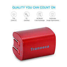 Load image into Gallery viewer, Tranesca Dual USB Wall Chargers Compatible with iPhone SE,Xs/Xs Max, XR/8/7/6S/6S Plus/6 Plus/6 and More-2 Pack (Red)
