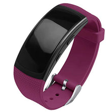 Load image into Gallery viewer, OenFoto Compatible Gear Fit2 Pro/Fit2 Band, Replacement Silicone Accessories Strap Samsung Gear Fit2 Pro SM-R365/Gear Fit2 SM-R360 Smartwatch -New Wine Red
