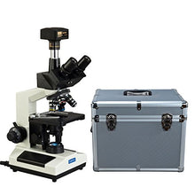 Load image into Gallery viewer, OMAX 40X-2500X Trinocular Compound LED Microscope with 14MP Digital Camera and Aluminum Carrying Case
