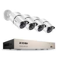 ZOSI 8-Channel HD-TVI FULL 1080P Video Security System DVR and (4) 2.0MP Indoor/Outdoor Weatherproof Cameras with IR Night Vision LEDs- NO HDD, 100ft Night Vision, Customizable Motion Detection