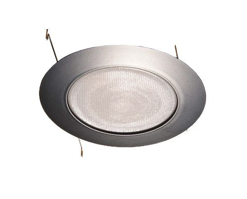 6 Inches Albalite Lens Shower Trim for Recessed Light-(Black)-Fits Halo/Juno