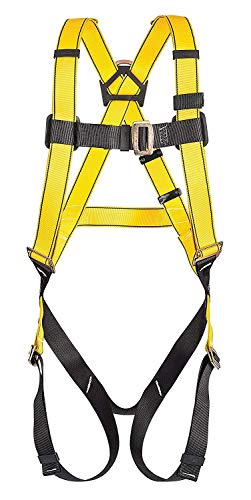 MSA Safety 10096486 Workman Harness with Back D-Ring, Qwik-Fit Leg Straps and Chest Strap, Standard